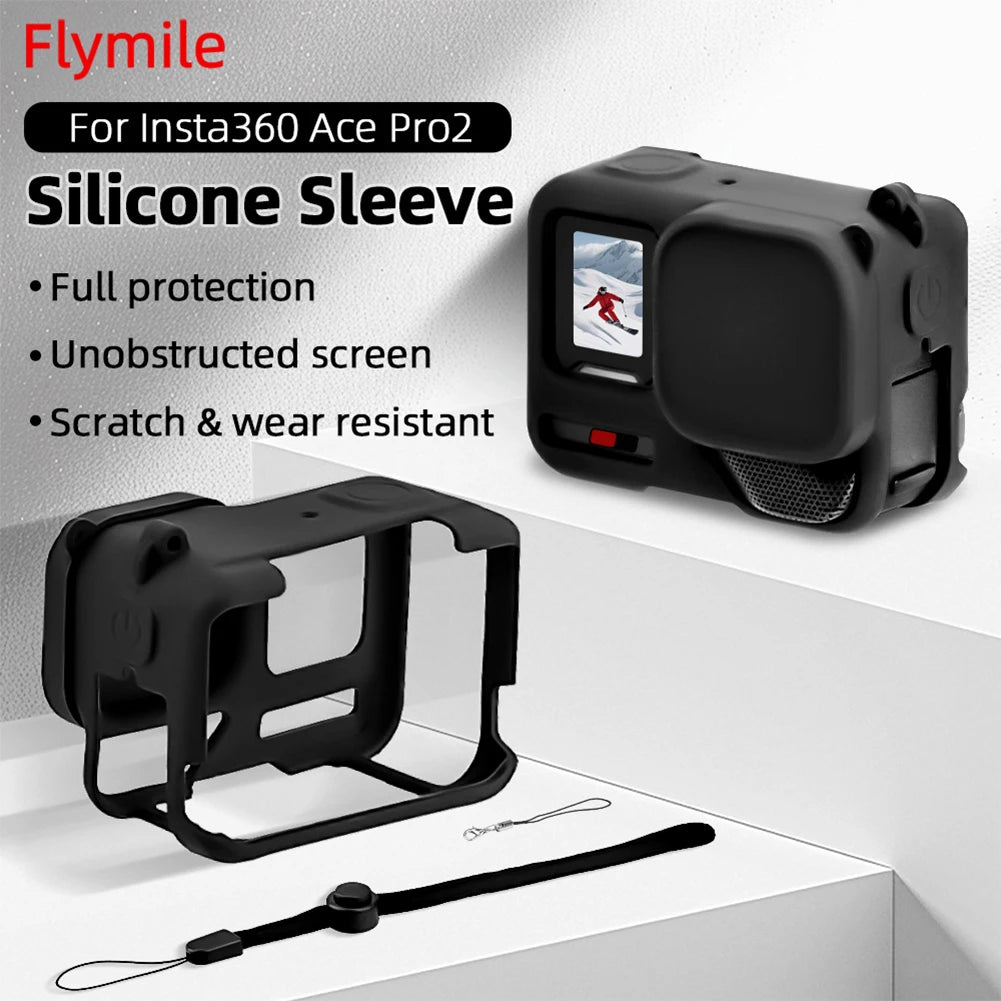For Insta360 Ace Pro2 Silicone Camera Case Anti-Scratch Rubber Camera Shell Lightweight Camera Protector Case Camera Accessories Zpaxo