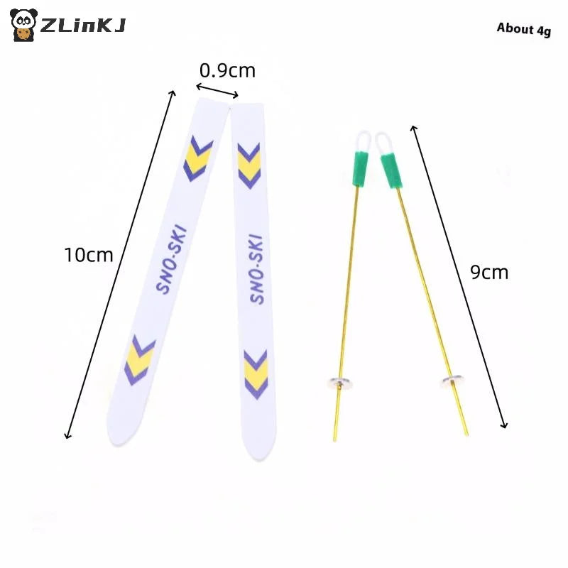 ▶1 Set Dollhouse Miniature Wooden Ski Board Christmas Scene Decoration Dolls House Xmas Accessories Kids Toys Gift Zpaxo