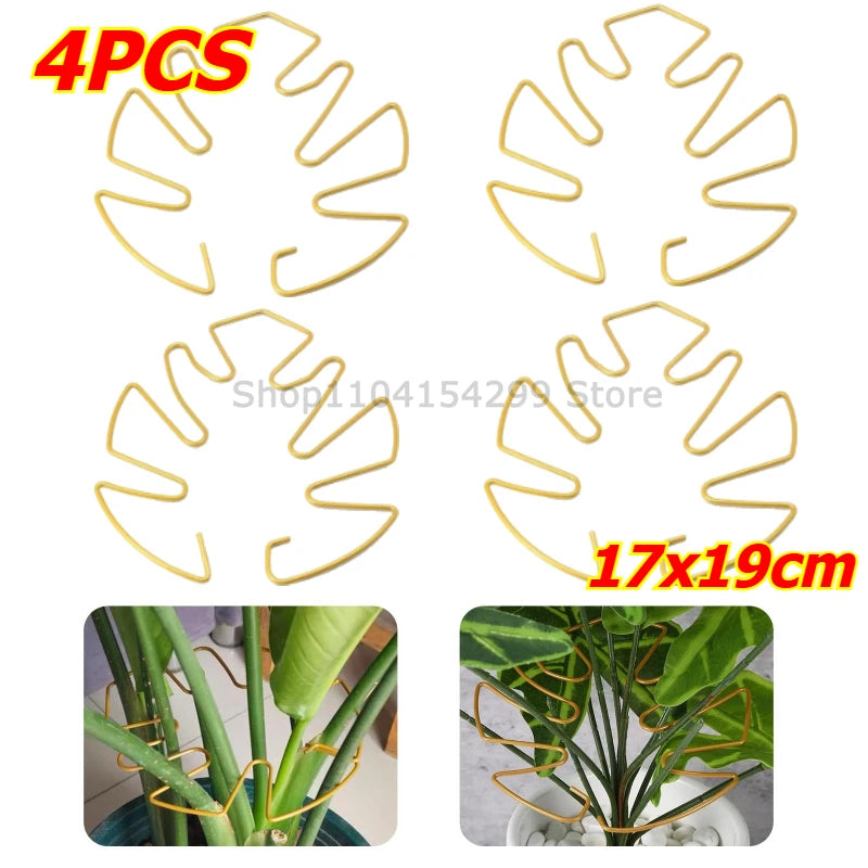 Large Monstera Plant Support Frame Sturdy Climbing Stems Leaf Stabilizer for Tall Houseplant Hanging Plant Stand Plants Holder Zpaxo Gold-4pcs