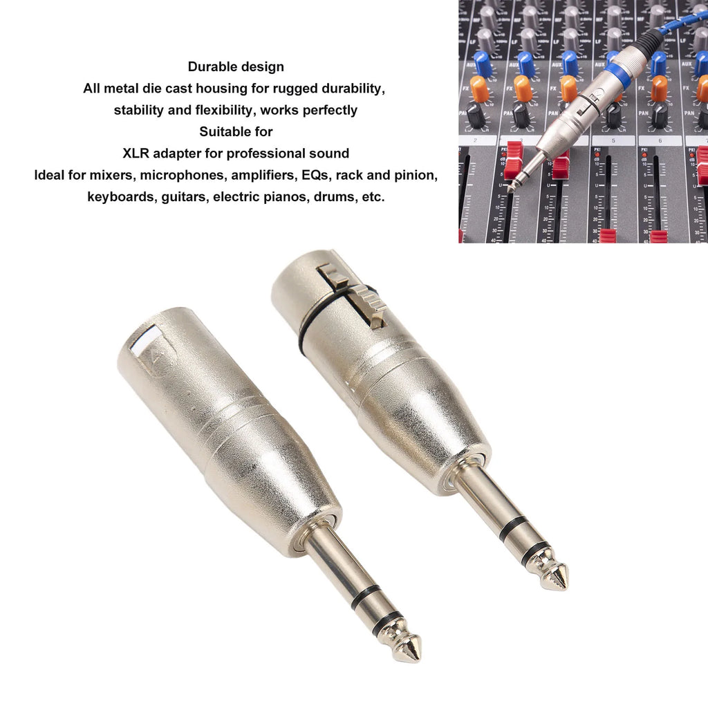 1 4 TRS XLR 3Pin Female Portable Adapter Noise Cancellation Aluminum