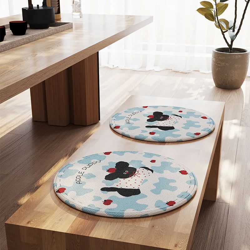 Round Ice Silk Cooling Seat Cushion – Anti-Slip Summer Mat