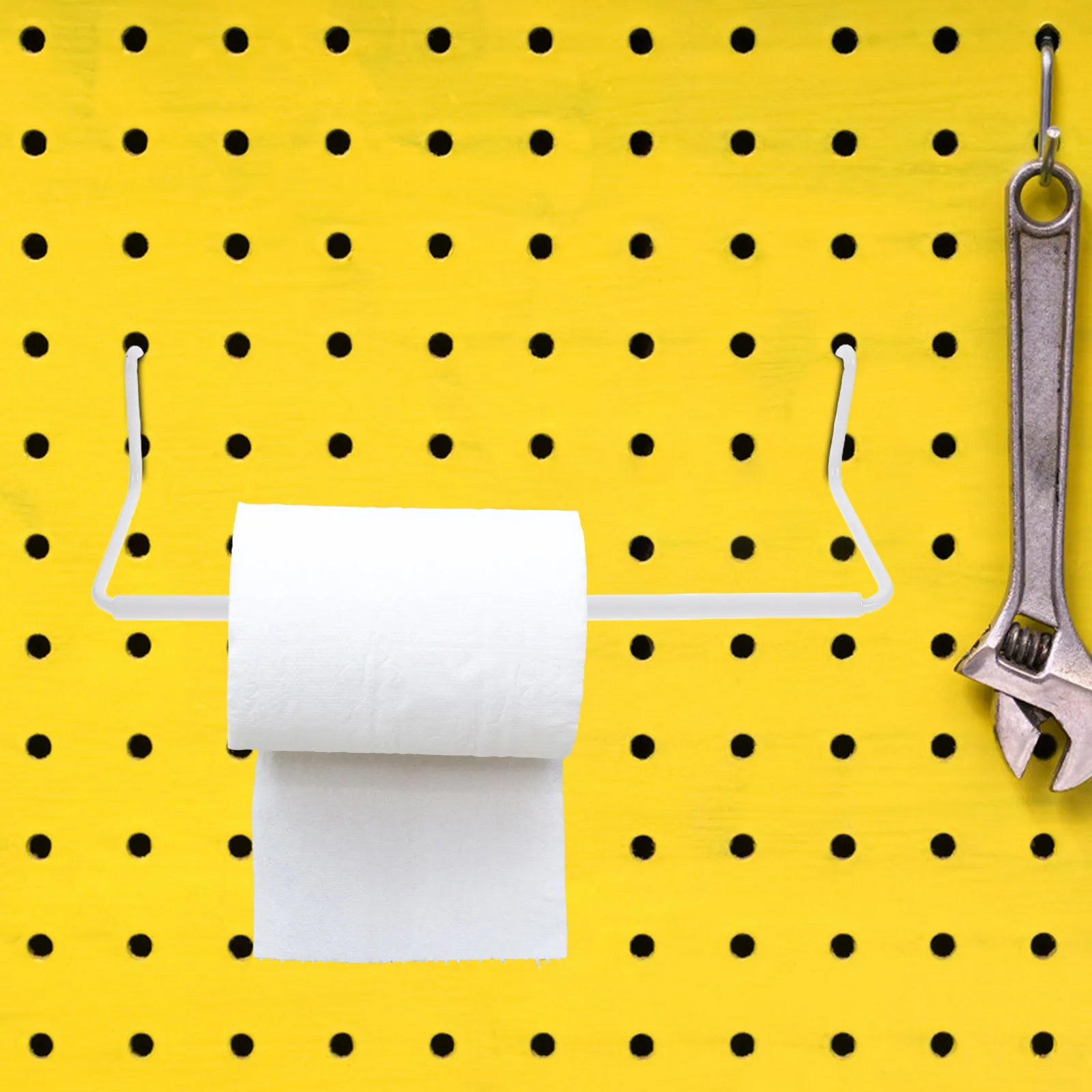 Rustproof Extendable Pegboard Towel Rack Metal Paper Holder Home