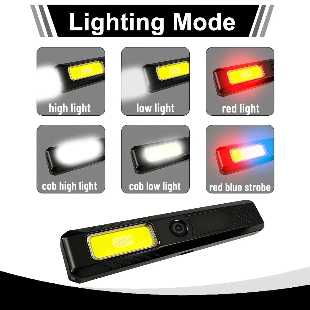 Mini USB Rechargeable EDC Flashlight – COB+LED, 6 Modes, Clip Rechargeable Flashlight Zpaxo