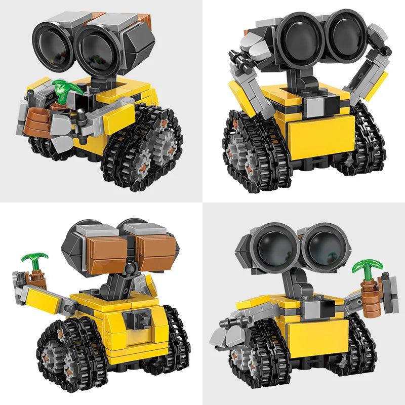 Funny Space Mini Robot MOC Building Bricks Toys Tracked Bot Model