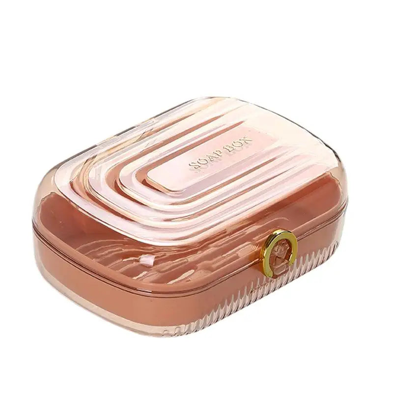 Leakproof Portable Soap Case Lid Detachable Drain Layer Home Gym Zpaxo Orange