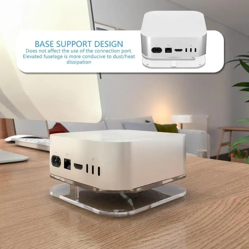 652F Modern Acrylic Desktop Mount Antidust Cooling Platform Mini Zpaxo