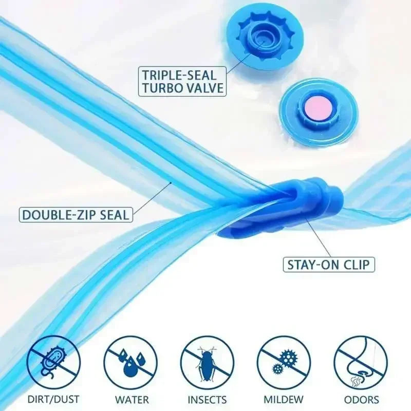 7Sizes Reusable Vacuum Bags or Electric/Hand Pump Vacuum Compression Sealer Bag Mini Vacuum Sealer Machine for Clothes Organizer Zpaxo