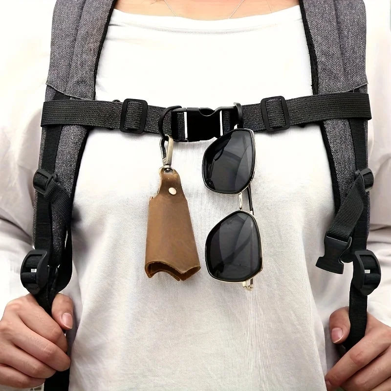 1 2 Black Polyester Backpack Straps Adjustable Chest Strap Secure