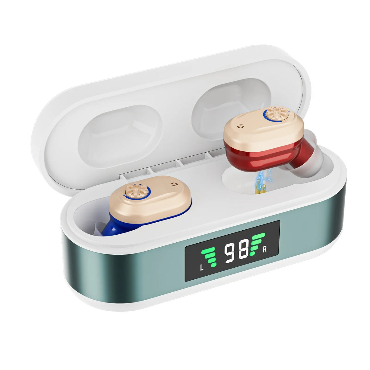 Hearing Amplifiers Earbud Digital In-ear Enhancer Sound Voice Zpaxo Red Blue