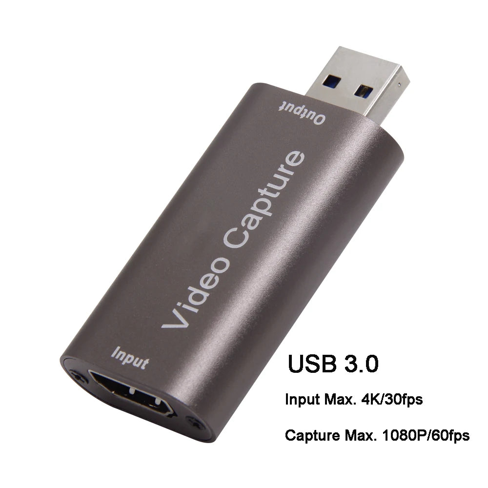 4K HDMI-Compatible Video Capture Card Streaming Board Capture USB 3.0 1080P Card Grabber Recorder Box for PS4 Game DVD Camera Zpaxo USB 3.0 Gold