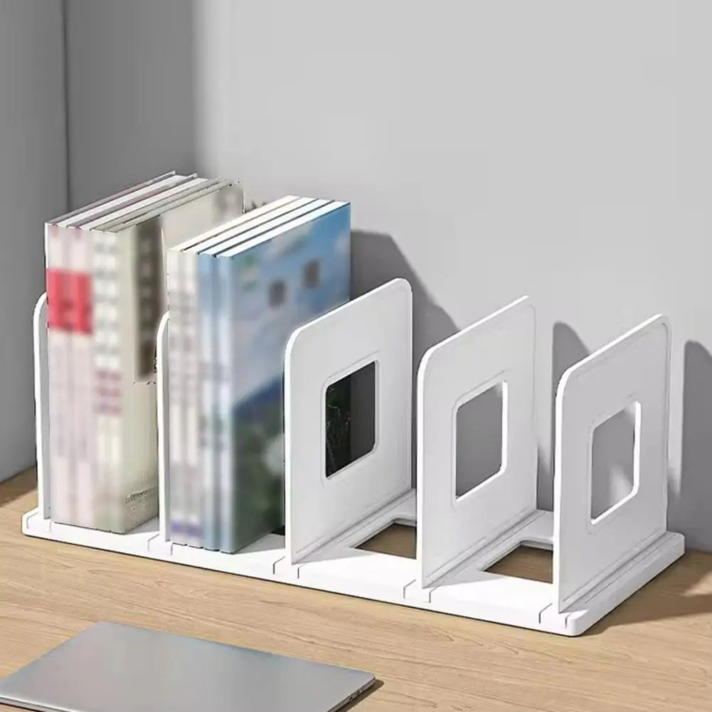 4-Grid Bookends Stand – Desk Organizer for Books, CDs & Files Desk Organizer Stand Zpaxo
