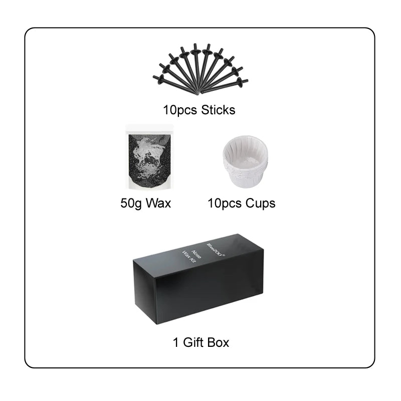 Portable Nose Hair Removal Wax Kit Paper-Free Cleaning Wax Set For Men And Women Wax Bean Nose and Ear Hair Removal Kit Zpaxo 112-Black