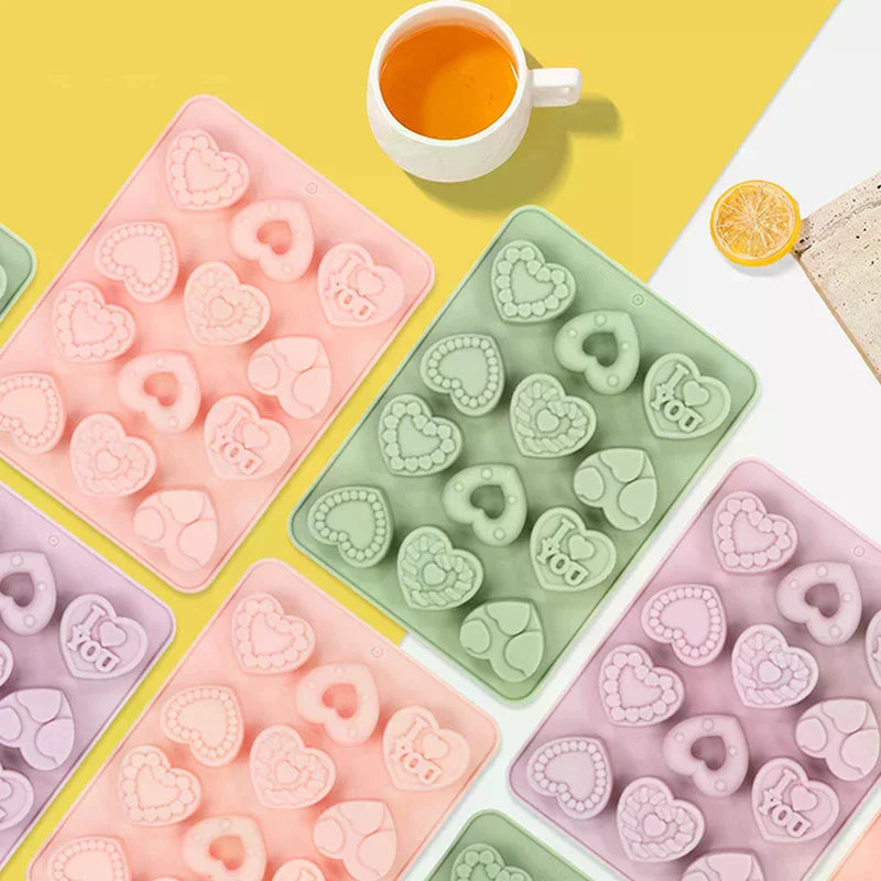 Heart Shape Silicone Mold, 3D Silicone Baking Mold For Fondant, Soap And Ice Cream, Easy Release Silicone Chocolate Candy Mold Zpaxo
