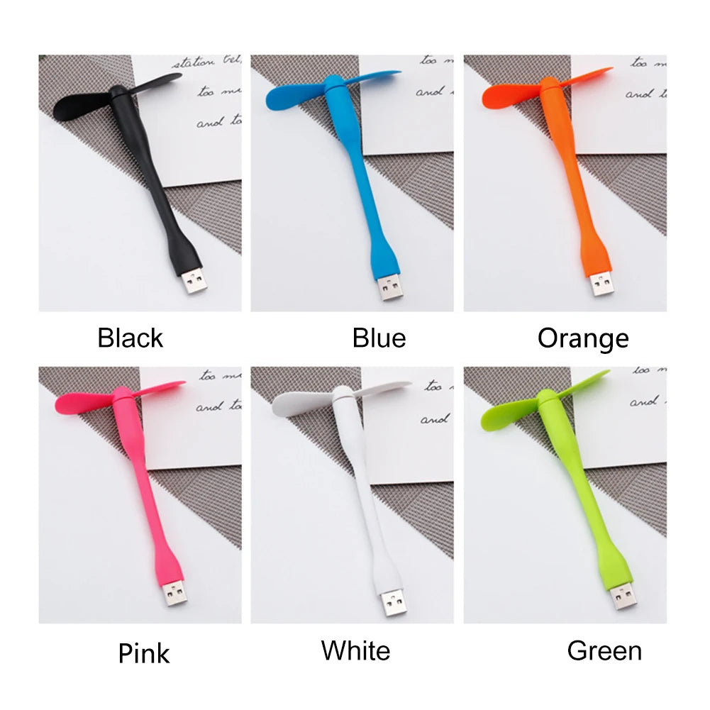 1-50pcs Flexible Portable Mini Fan for Power Bank Notebook Computer Summer Travel Cooling Cooler Mobile Phone USB Gadgets Fans Zpaxo