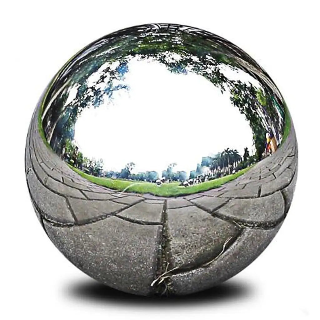 Stainless Steel Balls Modern Metal Garden Decor Shiny Ornament Sphere Zpaxo