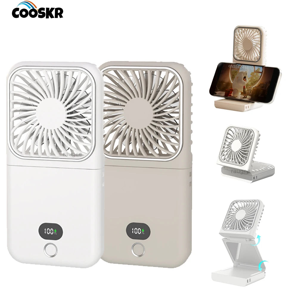 Mini Fan Portable Foldable Desk 2500mAh Rechargeable 4 Wind Speed Air
