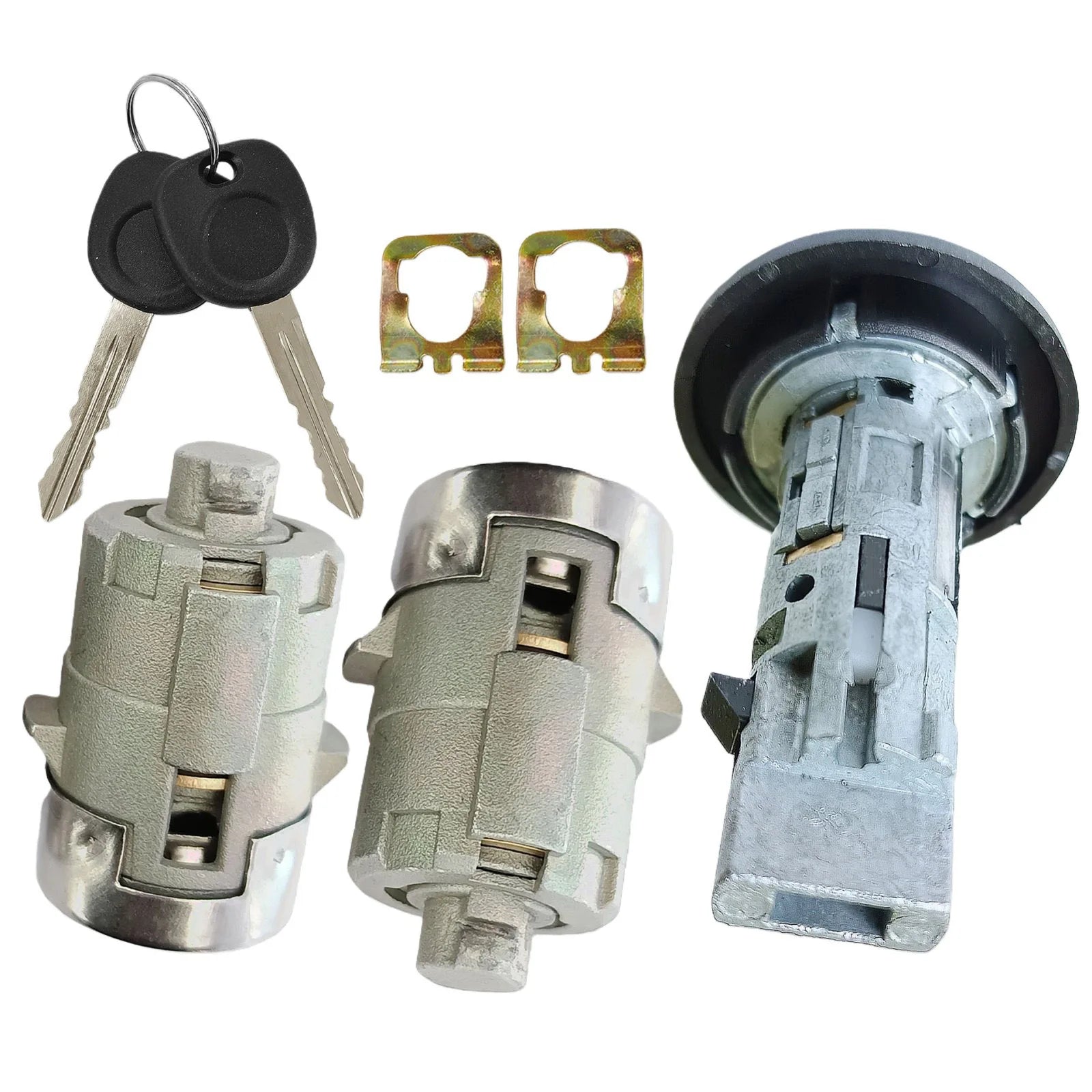 Vehicle Ignition Key Switch Cylinder 2 Keys Door Locks Replacement