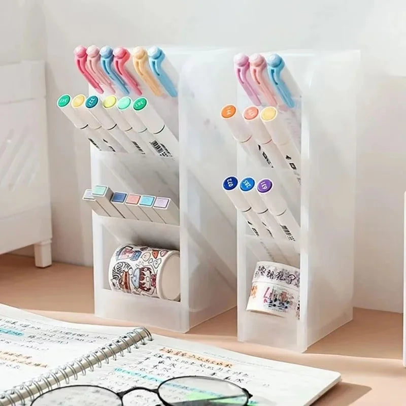 Multi-level Stationery Container Multi-layer Pen Holder Desktop Storage For Office School Home Creative Desktop Storage Gear Kit Zpaxo