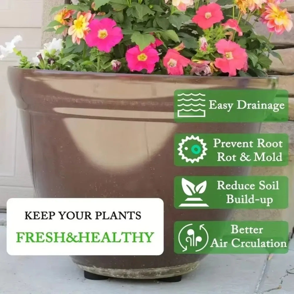 Rubber Flower Pot Feet Risers – Non-Slip Plant Stand Base