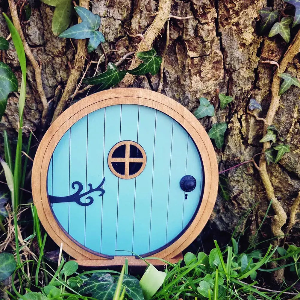 2Pcs Wooden Fairy Door Miniature Decor Fine Workmanship Lifelike Appearance Indoor Outdoor Mini Garden Accessory Gift Idea