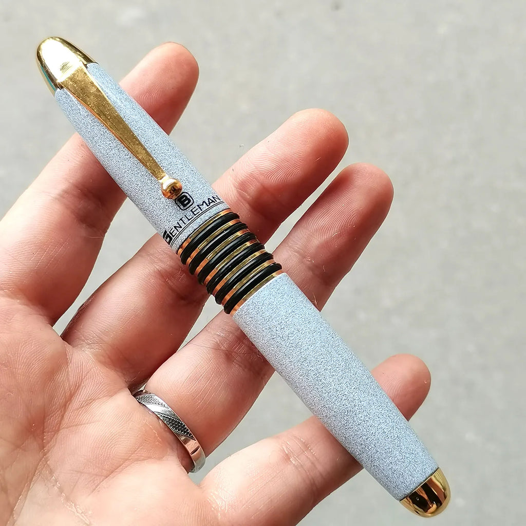 Dandong Nineties Jinlong White Fat Fountain Pen Soviet Union Pure Copper Coated Tip Zpaxo