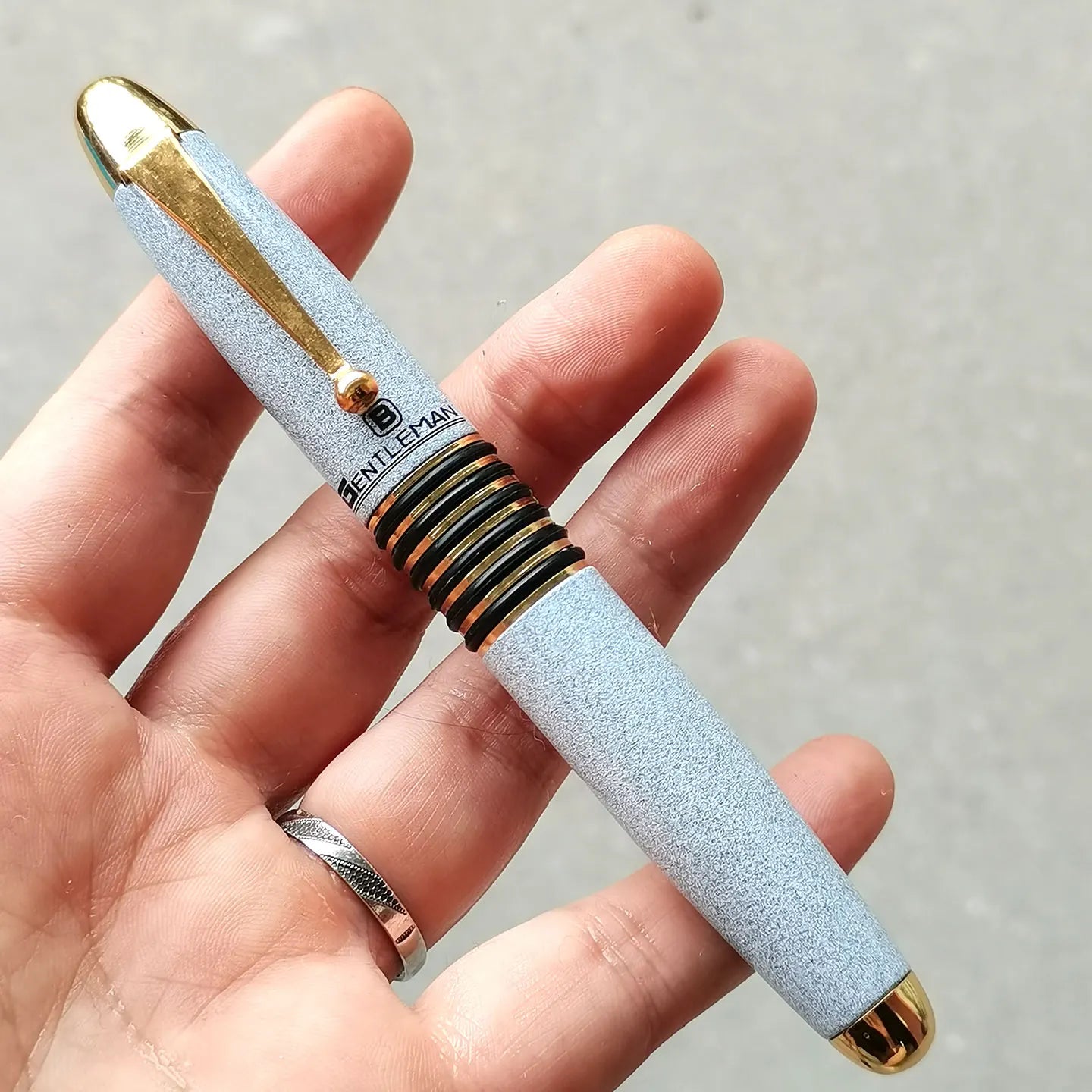 Dandong Nineties Jinlong White Fat Fountain Pen Soviet Union Pure Copper Coated Tip Zpaxo