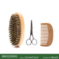 Boar Bristle Beard Brush for Men Beard Grooming Kit with Scissor Wooden Mustache Comb Beard Growth Beard Kit Barba Accesorios Zpaxo 3pcs set