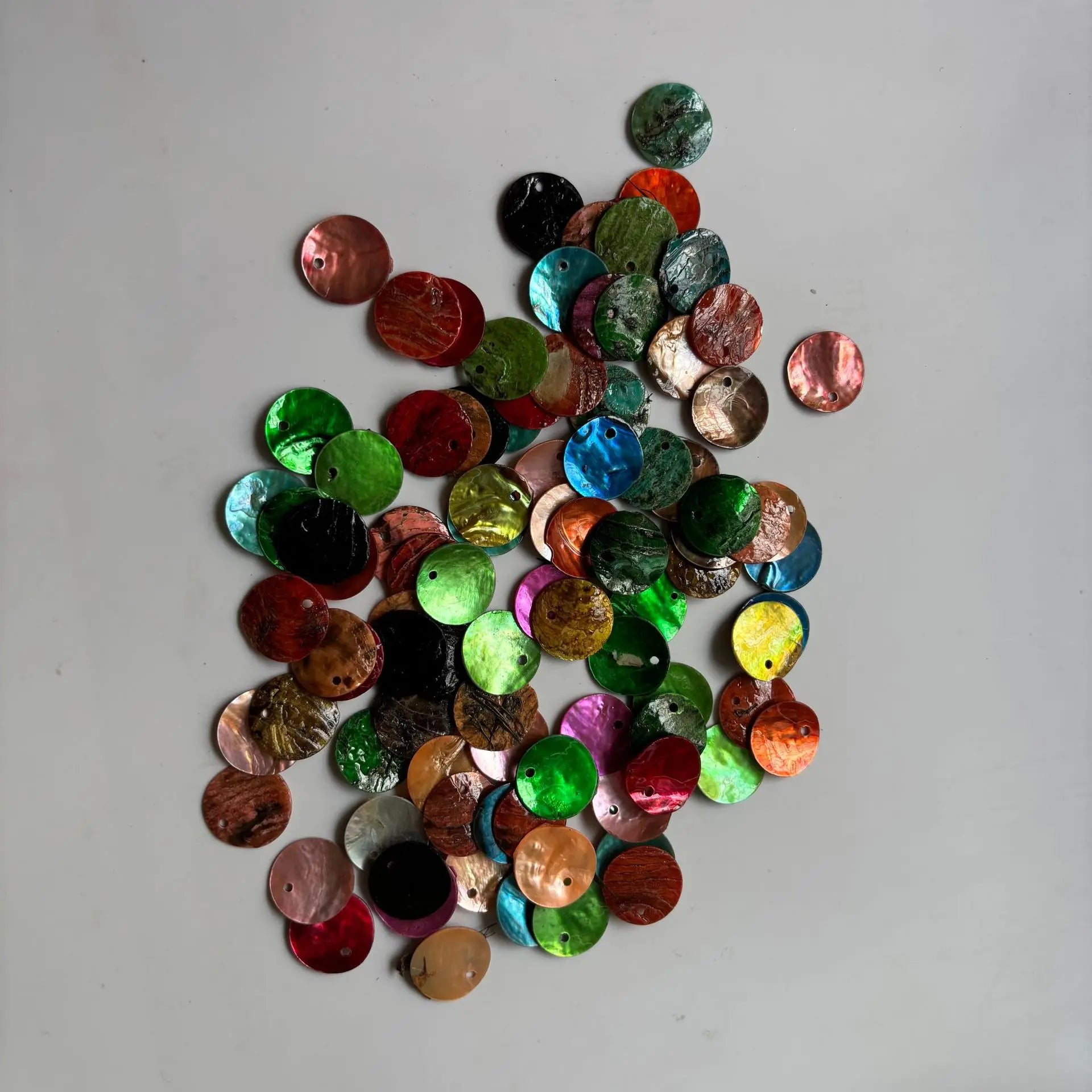 Natural Mussel Shell Charms Jewelry Making Colorful Iridescent Coated