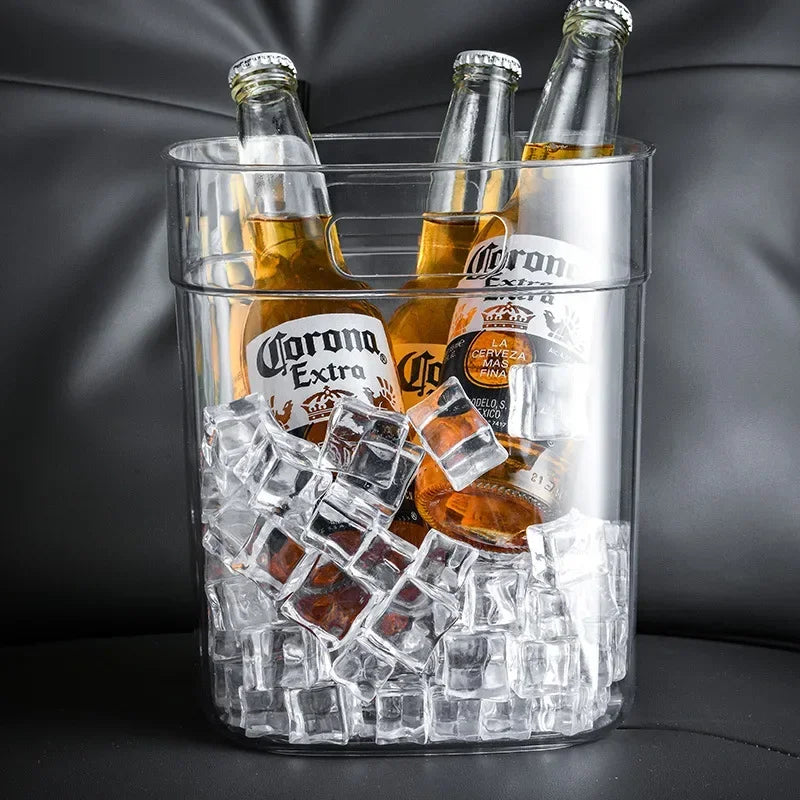 Transparent Plastic Ice Bucket – Portable Champagne Bar Bucket Ice Bucket Zpaxo