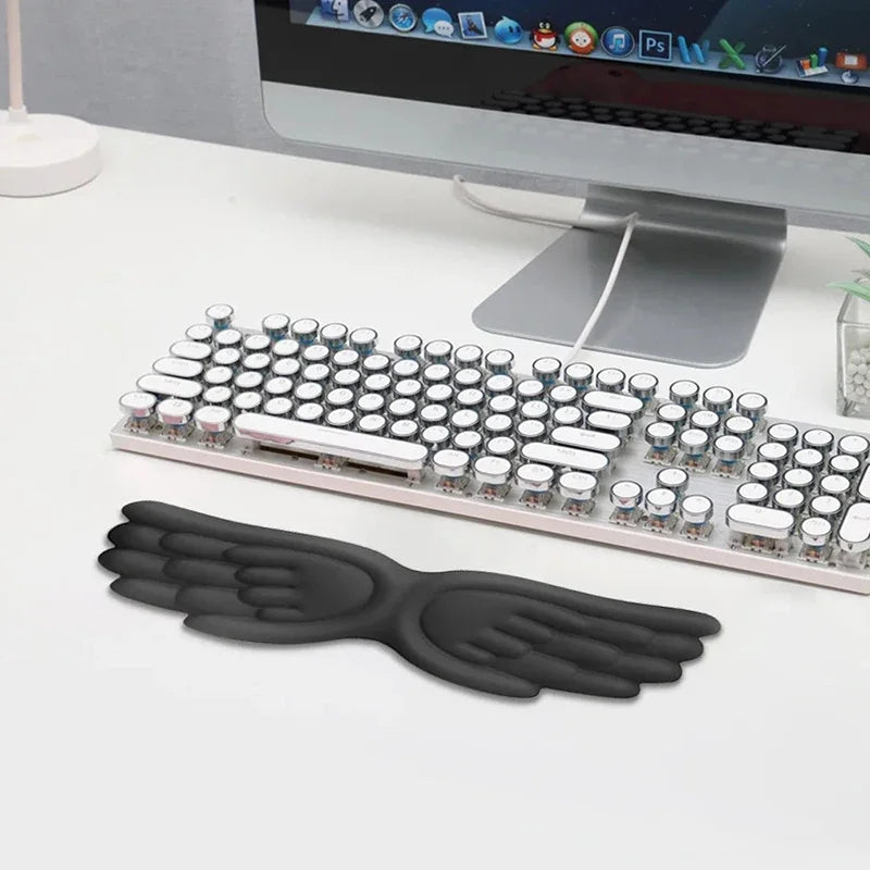Keyboard Mouse Wrist Rest Angel Wing Memory Foam Pad Support Zpaxo