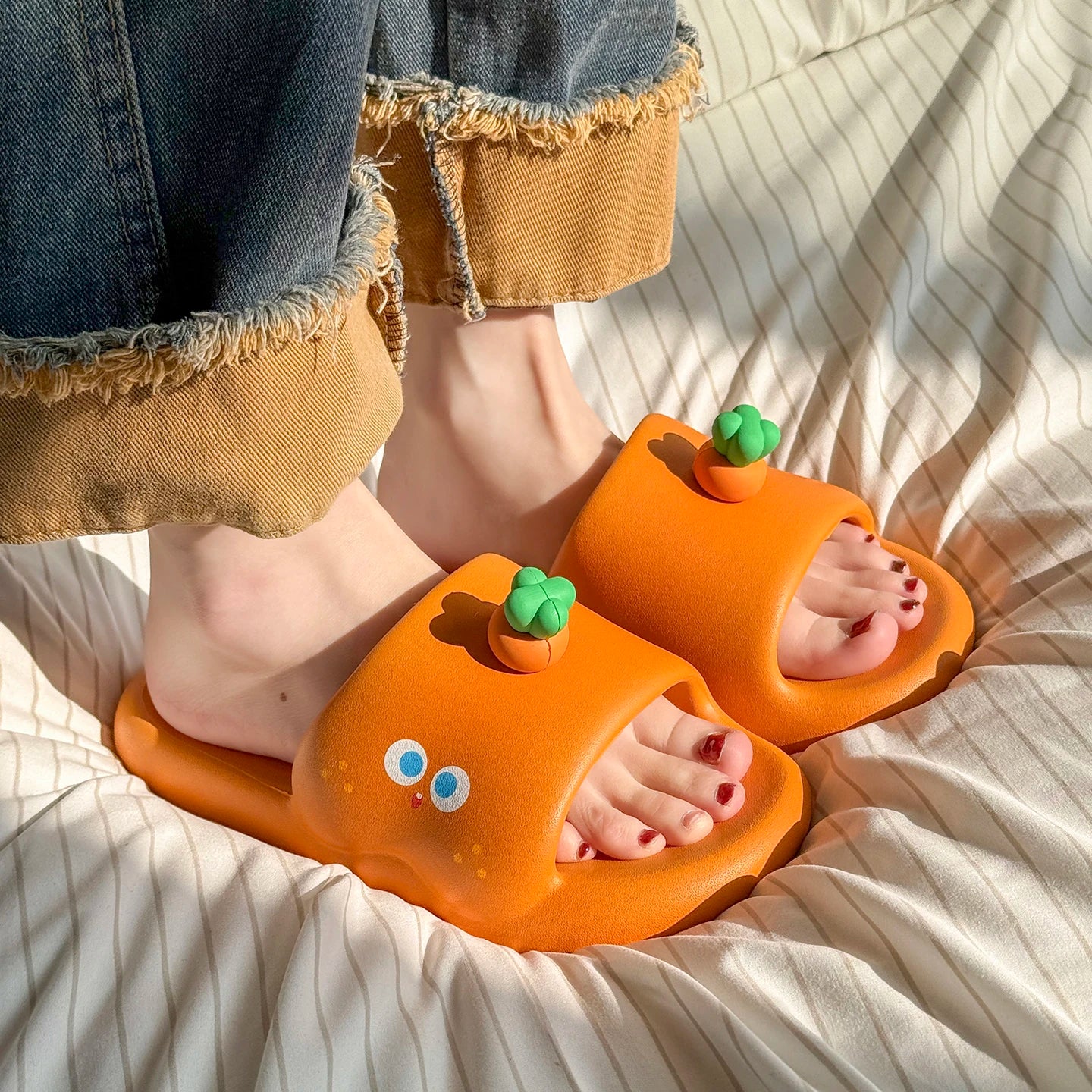 SHAJI Women Cute Pineapple Cloud Slides Summer EVA Thick Sole Non
