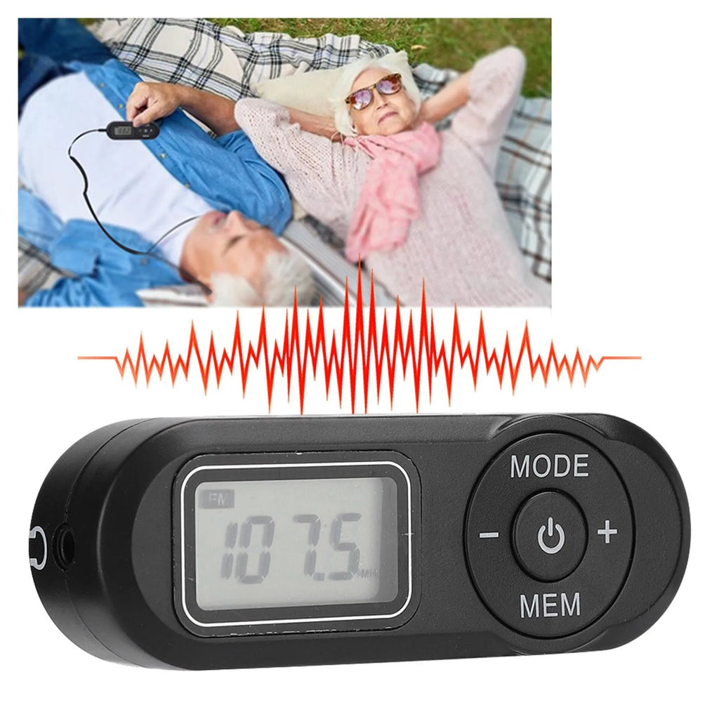 DSP Mini Portable LCD Digital FM Radio Music Player Black Earphone