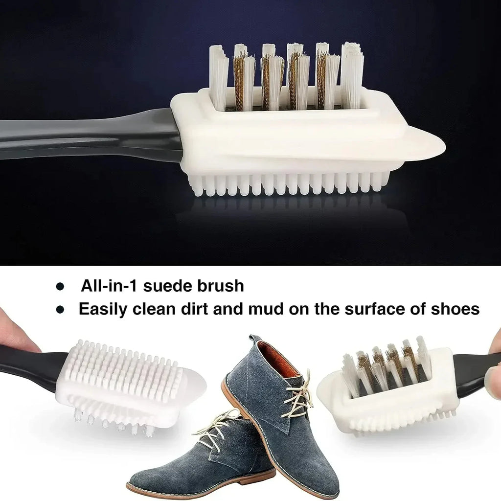 Cleaning Shoe Brush for Suede Nubuck Shoes Stain Dust Shoes Brush Steel Plastic Rubber Boot Household Cleaner Tools Zpaxo