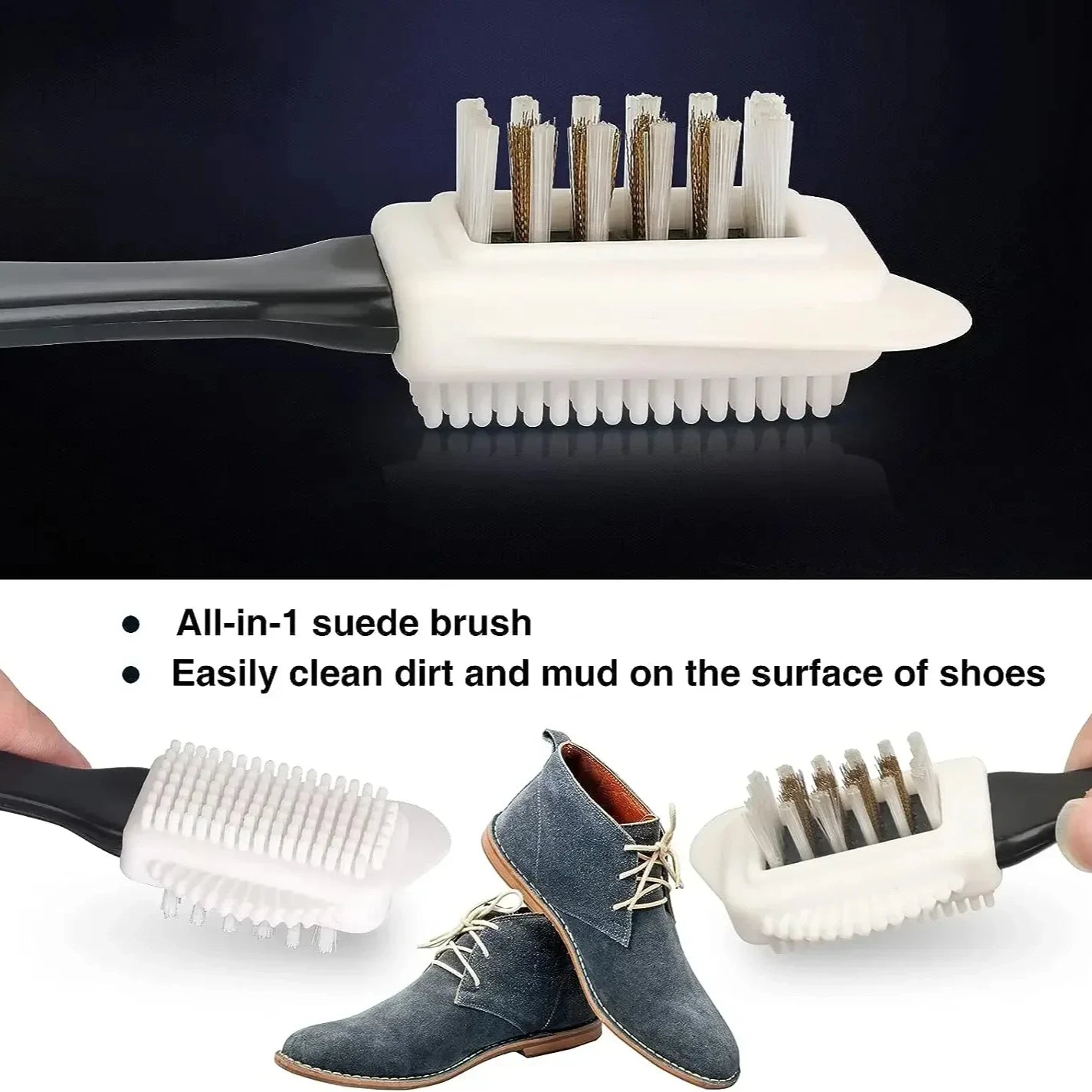 Cleaning Shoe Brush for Suede Nubuck Shoes Stain Dust Shoes Brush Steel Plastic Rubber Boot Household Cleaner Tools Zpaxo