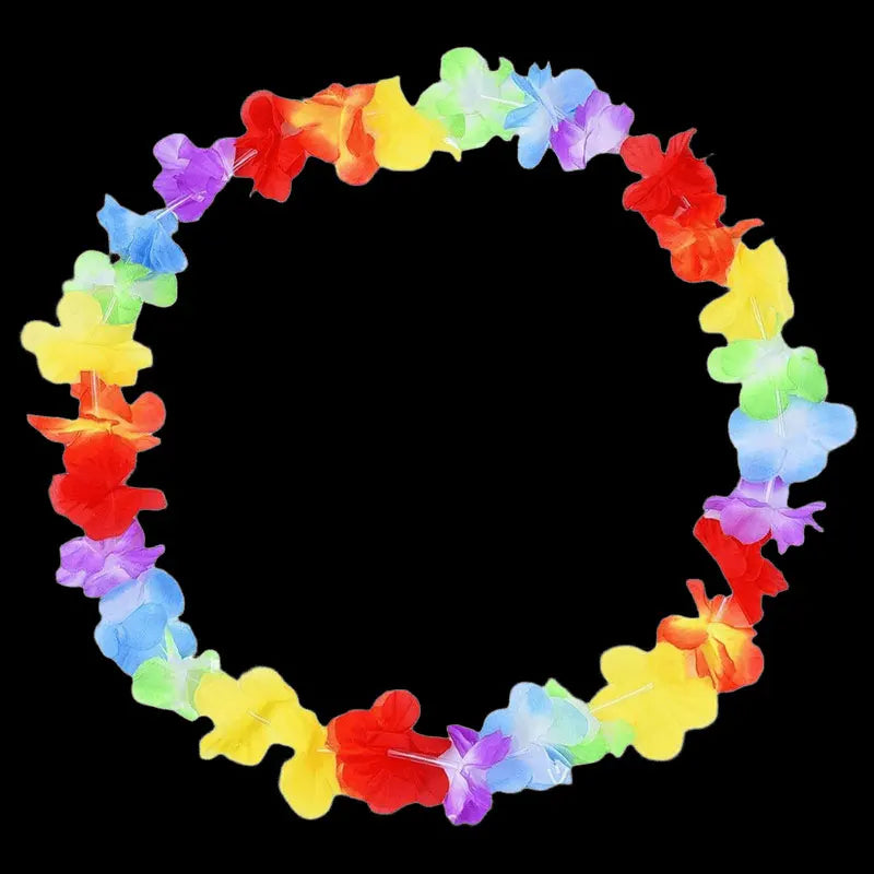 LED Hawaii Leis Flower Wreath Glow Necklace Dark Suitable Birthday