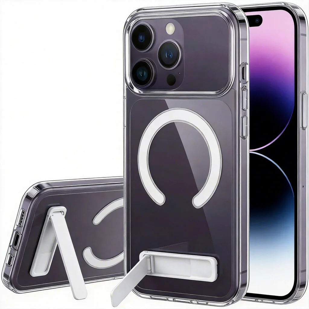 Clear Magnetic Wireless Case Kickstand Iphone 11 Max Mini 14 13 17 12
