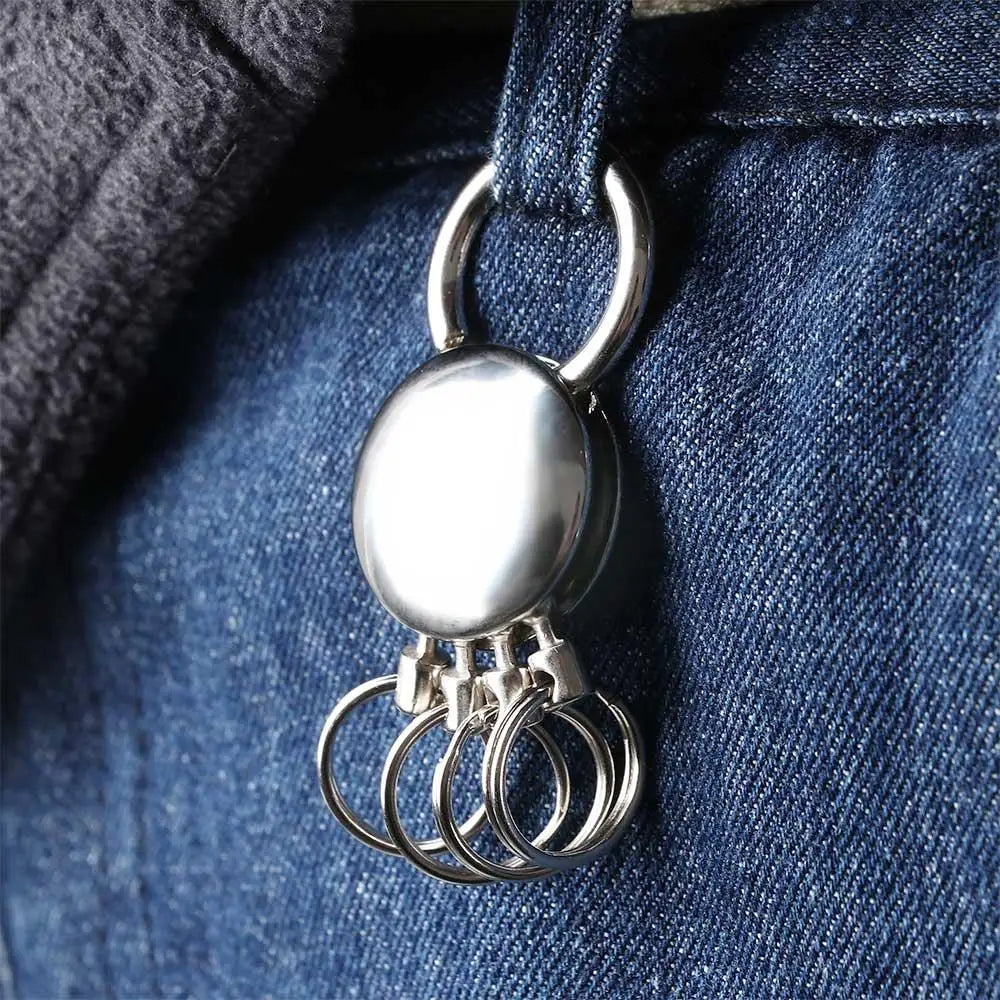 Shackle Hombre Rings Chain Keyring Waist on Keychain Clip Key Chain 4 Ring Keyring Detachable Keychain Holder Zpaxo