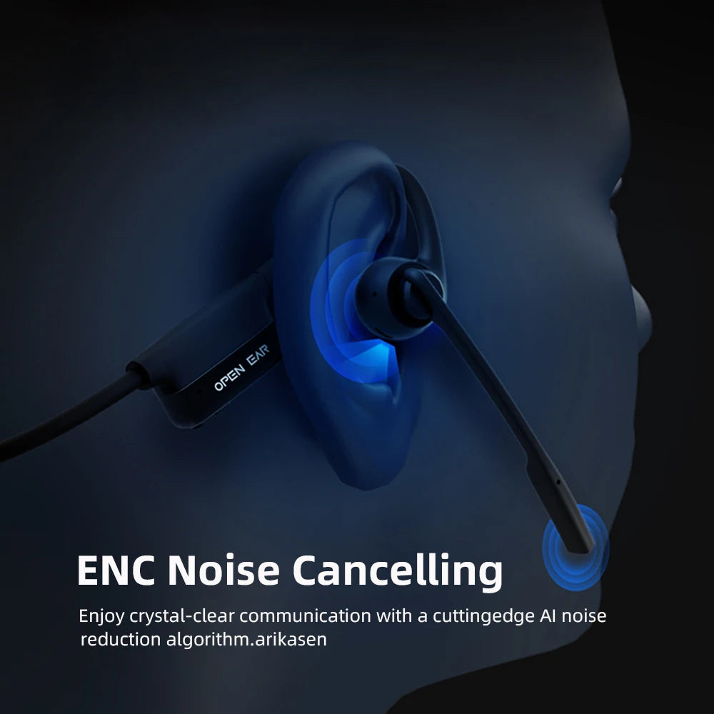 Open Ear Headphones Mic Bluetooth Headset Microphone Headphone Noise