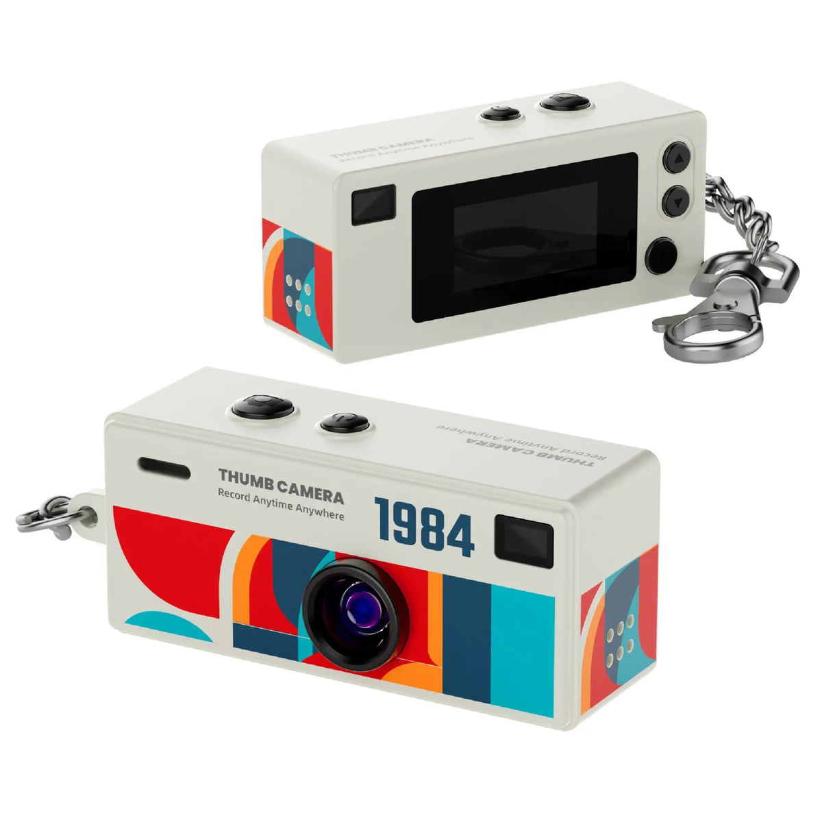 G6 Digital Camera 1080P Thumb Mini Keychain Camera Very Small Camcorder Video Recorder with Flash MultiColor Retro Style for Kid Zpaxo White Camera Add 32G