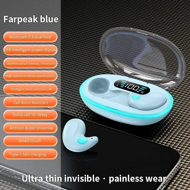 2026New X55 Wireless Earphones Headphones Noise Reduction Sport Game Zpaxo Blue