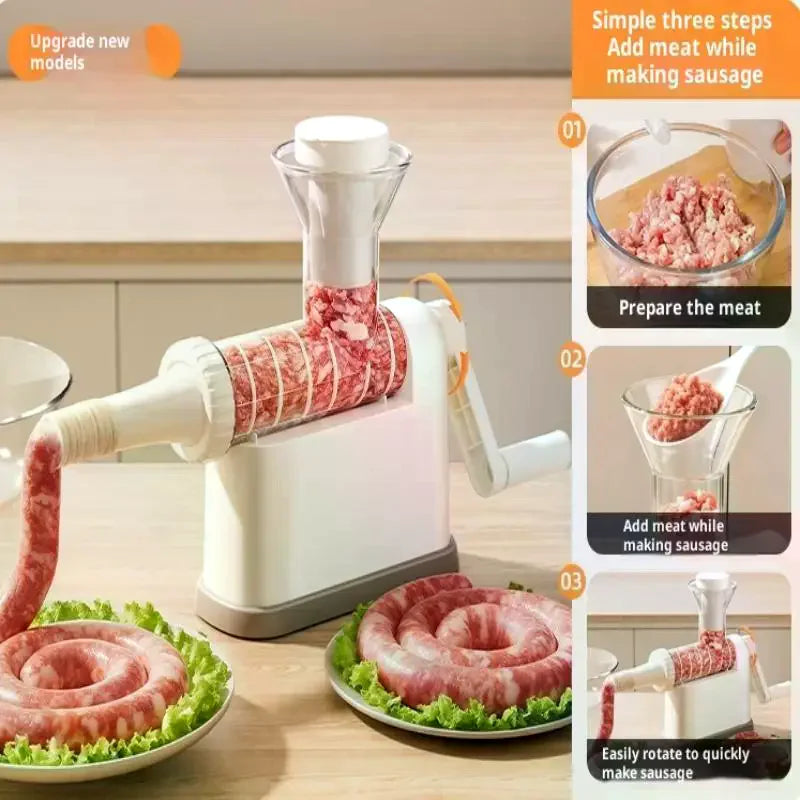 Manual Sausage Stuffer Machine Meat Grinder Filling Maker Tubing Zpaxo