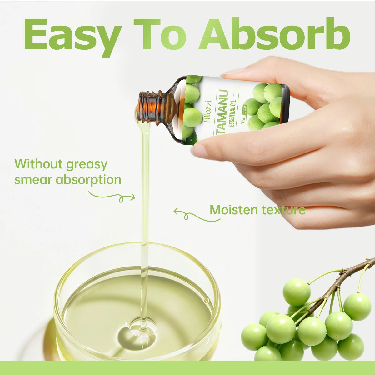 Tamanu essential oil, fruity aroma, is suitable for use in diffusers and humidifiers, and can also be used in body massage. Zpaxo