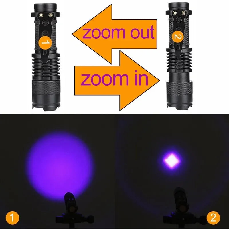 UV Black Light Flashlight 395nm – Pet Stain & Scorpion Detector