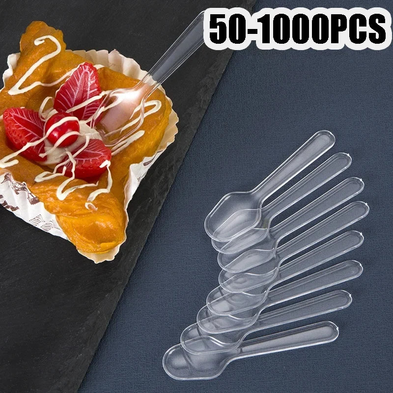 Mini Ice Cream Spoon Disposable Dessert Spoons Wedding Party