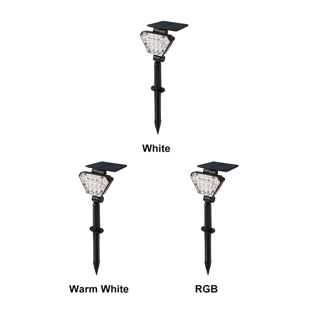LED Ground Light Bright Solar Atmosphere 2 Lighting Modes Easy