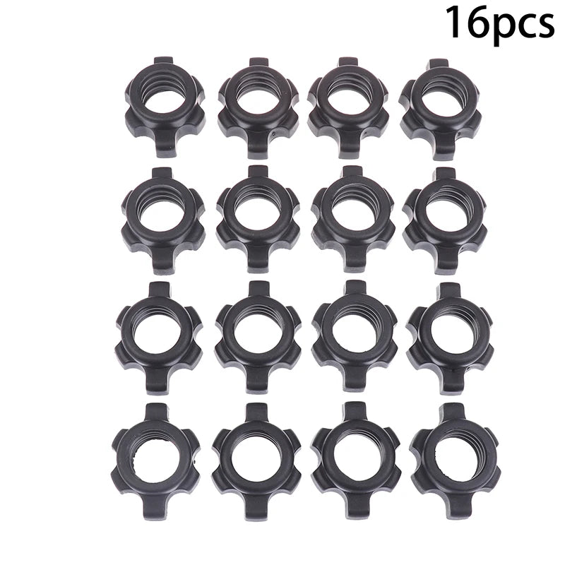 8 Barbell Dumbbell Hexagonal Nut Fixing Accessories Home Gym Fitness Zpaxo 16pcs Black