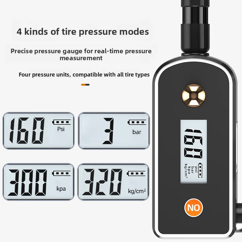 Portable Bicycle Hand Pump 160PSI – Manual Pump with Gauge
