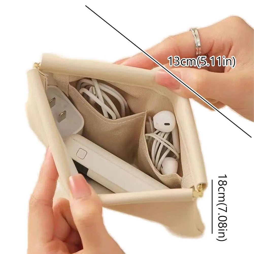 Waterproof Foldable Cosmetic Case - 11-13cm Multi-Layer Organizer for Lipstick & Makeup, Portable for Travel (White/Black/Purple Zpaxo