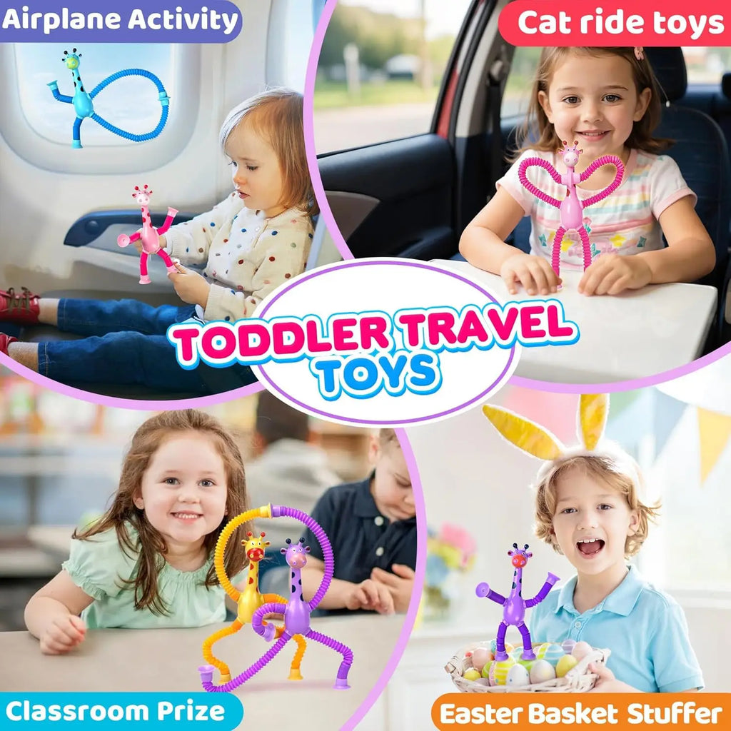 4 Suction Cup Telescopic Giraffe Robot Toys Stress-relieving Fun