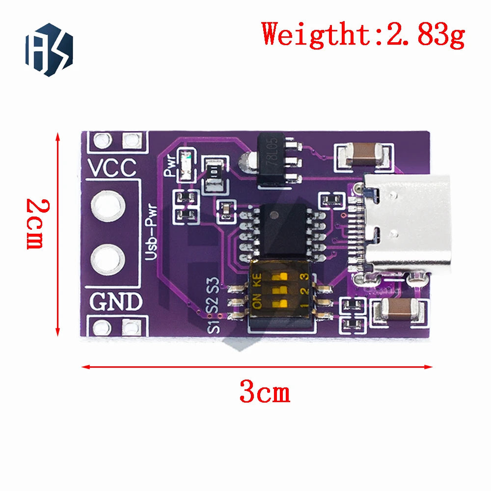 Type-C QC AFC PD2.0 PD3.0 To DC Spoof Scam Fast Charge Trigger Polling Detector USB-PD Notebook Power Supply Change Board Module Zpaxo